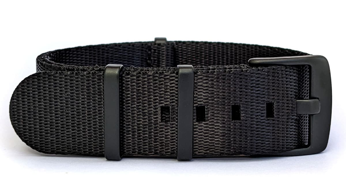 NATO seatbelt strap · 18mm / Black / Seatbelt / 280mm / Pvd Black