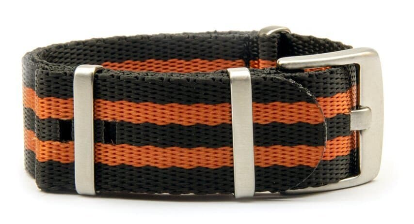 NATO seatbelt strap · 18mm / Black/Orange / Seatbelt / 280mm / Stainless Steel