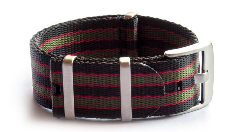 NATO seatbelt strap · 20mm / Black/Red/Green / Seatbelt / 280mm / Stainless Steel