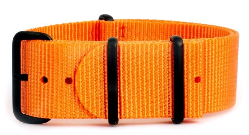 NATO nylon strap · 20mm / Orange / Nylon / 280mm / Pvd Black