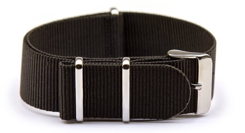 NATO nylon strap · 18mm / Black / Nylon / 310mm / Stainless Steel